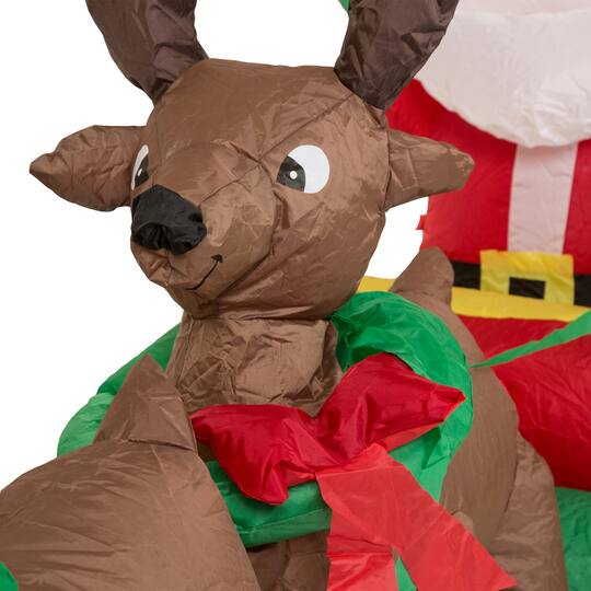 Glitzhome® 7ft. LED Inflatable Santa Sleigh